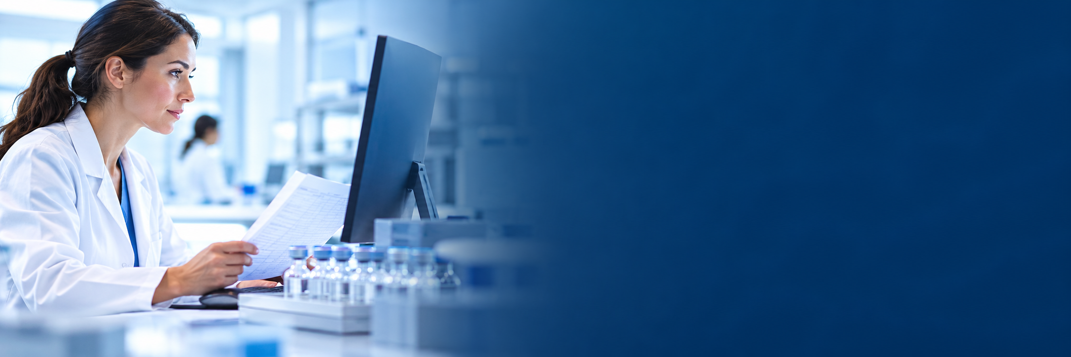 Profesional revisa registros de seguridad de medicamentos